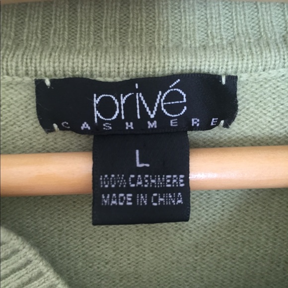 Privé 100% Cashmere sweater size large green - Picture 2 of 5